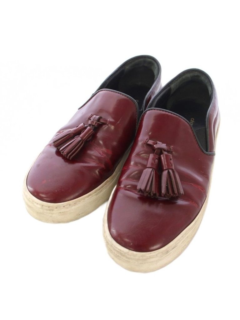 Celine Phoebe Philo Era Fringe Slip On Leather Shoes 36 Gold Tk